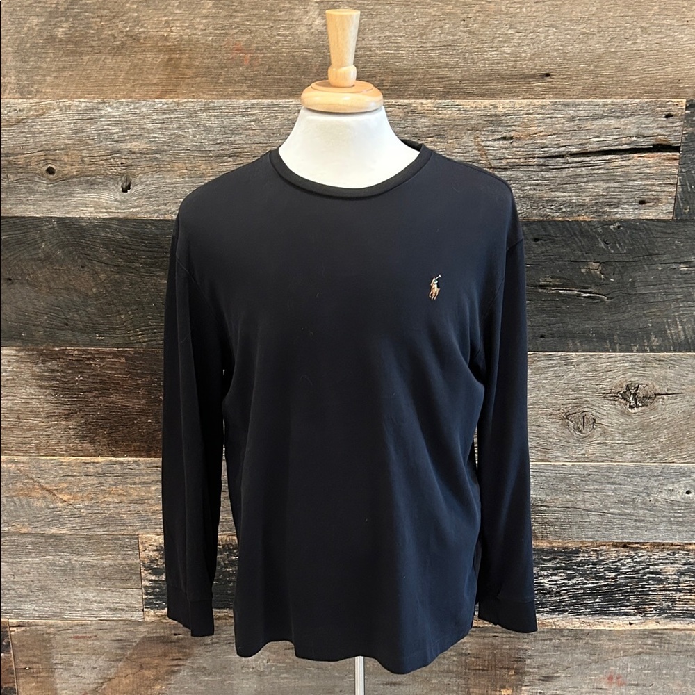 Polo by Ralph Lauren Men's Black Classic Long Sleeve Tee. Large - Picture 2 of 8